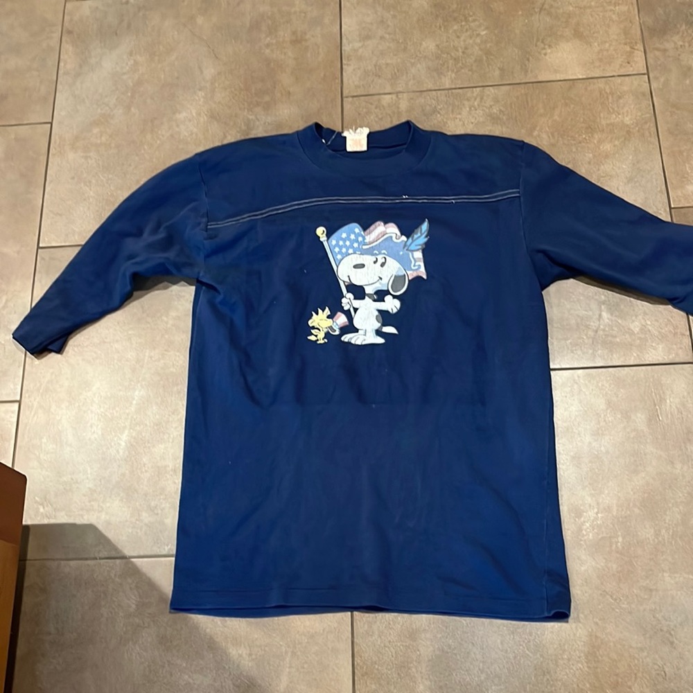 SNOOPY AND WOODSTOCK VINTAGE PATRIOTIC 3 QUARTER SLEEVE